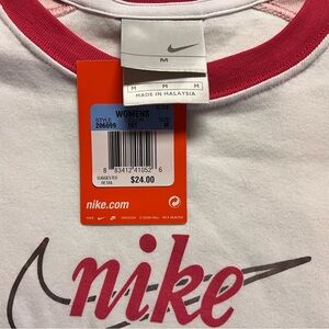 Nike Women's White Tee with Pink Trim